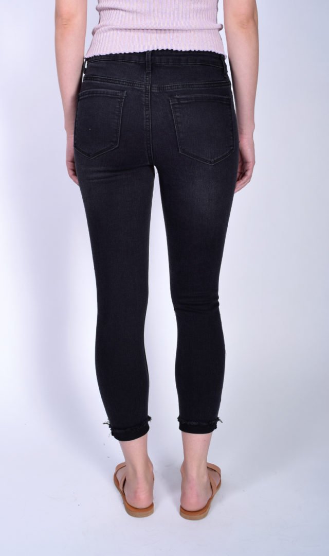 black mid rise exposed jeans - vanilla star jeans