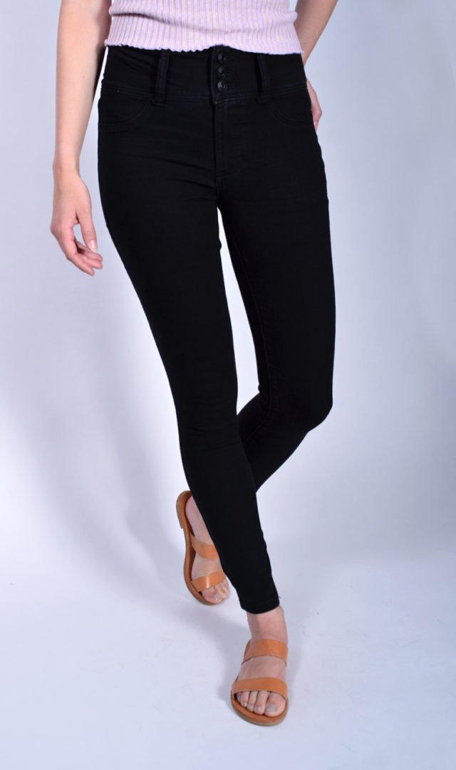 black stacked jeans womens