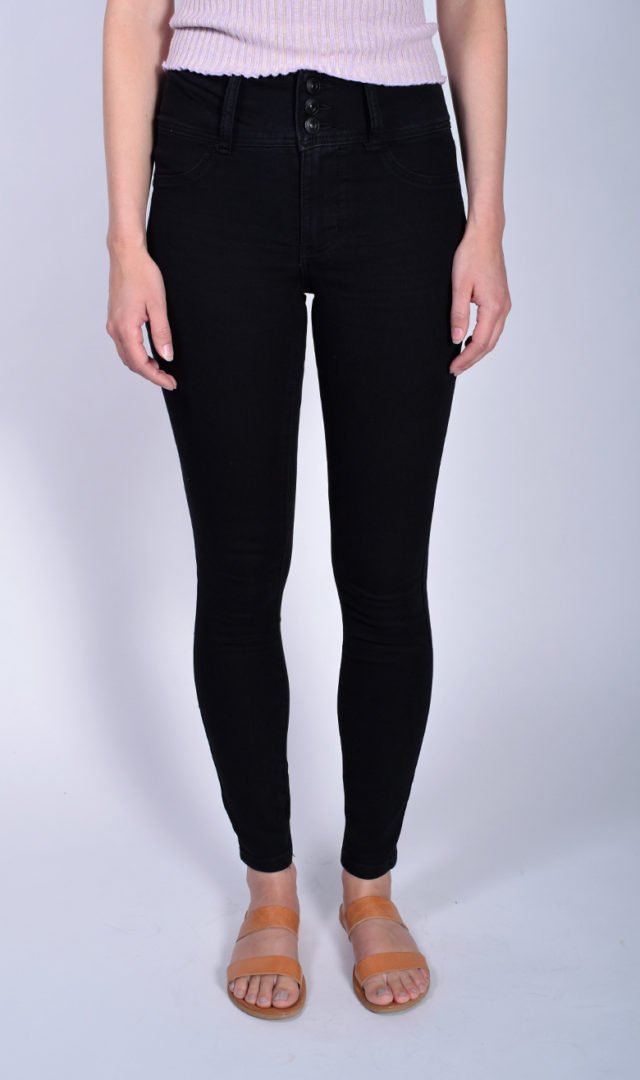 black stacked jeans womens