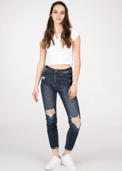 Vanilla Star Juniors' Ripped Skinny Utility Jeans Size 7 25.99 